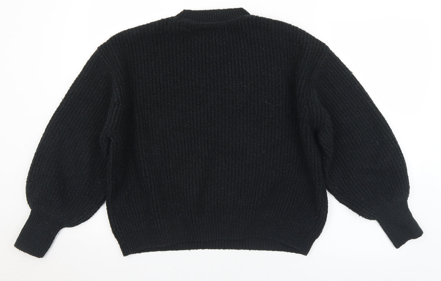 ASOS Womens Black Mock Neck  Acrylic Pullover Jumper Size 10