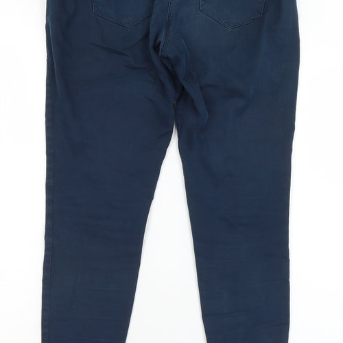 NEXT Womens Blue  Cotton Skinny Jeans Size 12 L29 in Regular Button