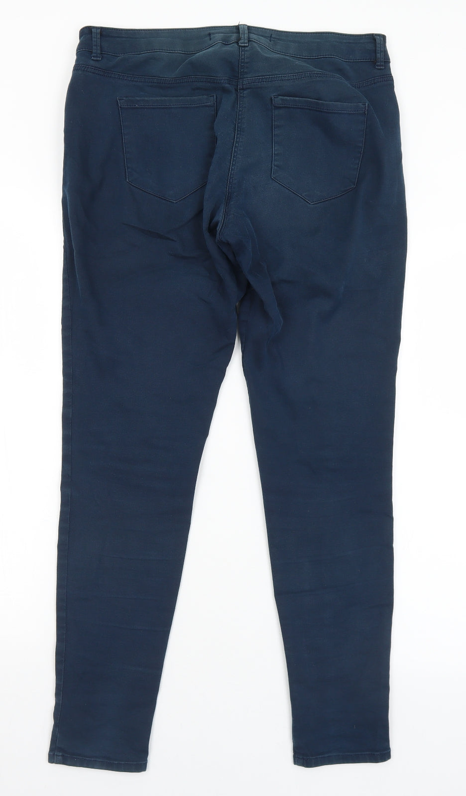 NEXT Womens Blue  Cotton Skinny Jeans Size 12 L29 in Regular Button