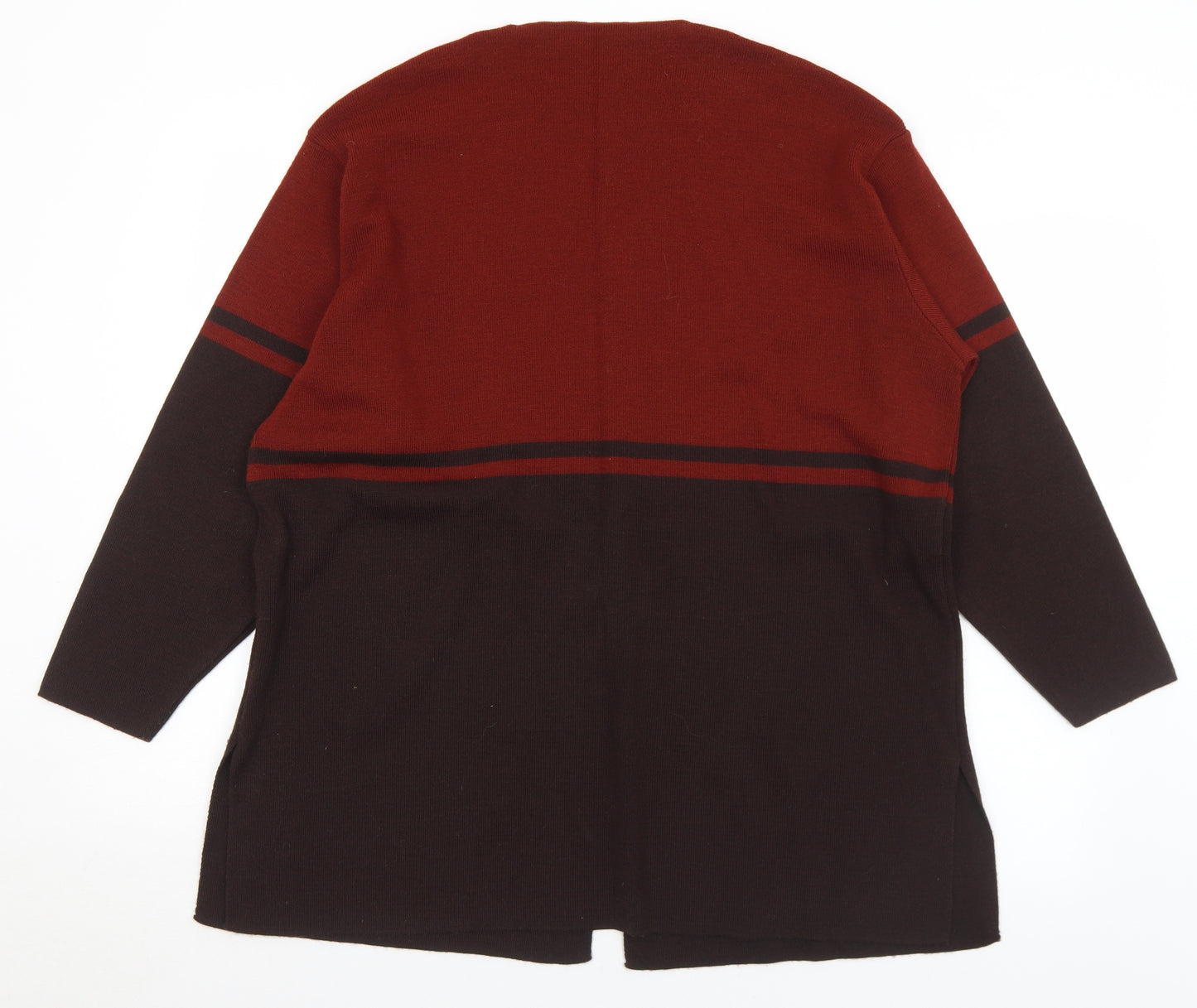 Preworn Womens Brown V-Neck  Acrylic Cardigan Jumper Size XL