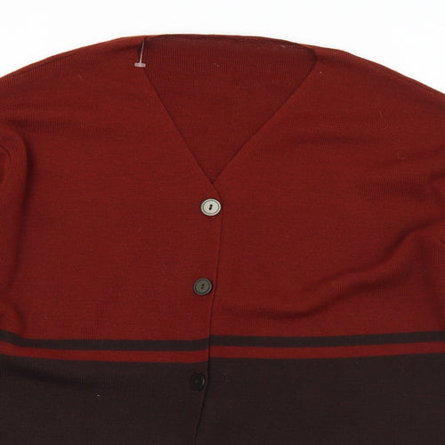 Preworn Womens Brown V-Neck  Acrylic Cardigan Jumper Size XL