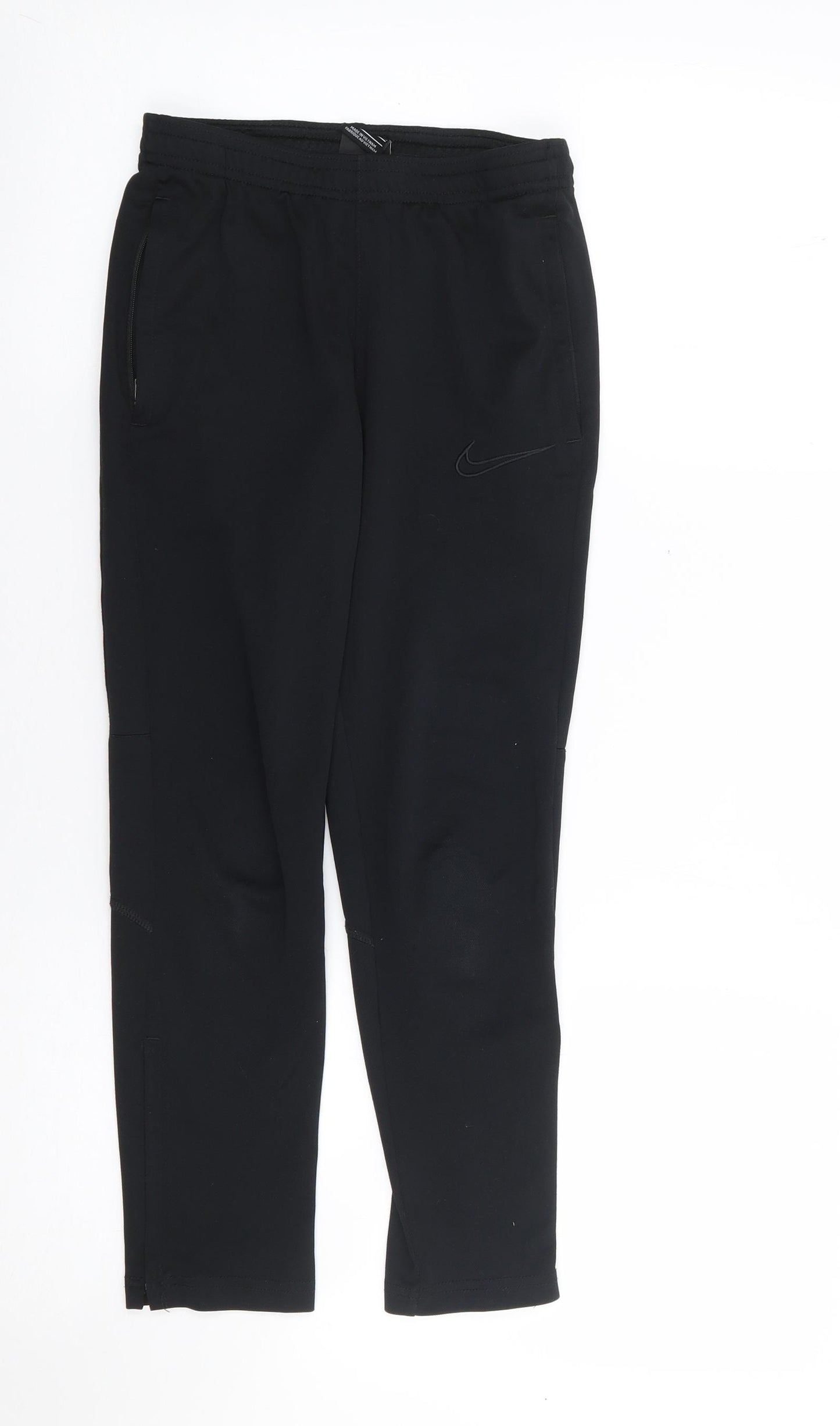 Nike Boys Black  Polyester Jogger Trousers Size 8-9 Years L21 in Regular Drawstring