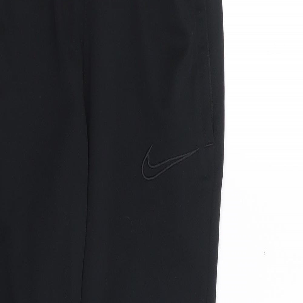 Nike Boys Black  Polyester Jogger Trousers Size 8-9 Years L21 in Regular Drawstring