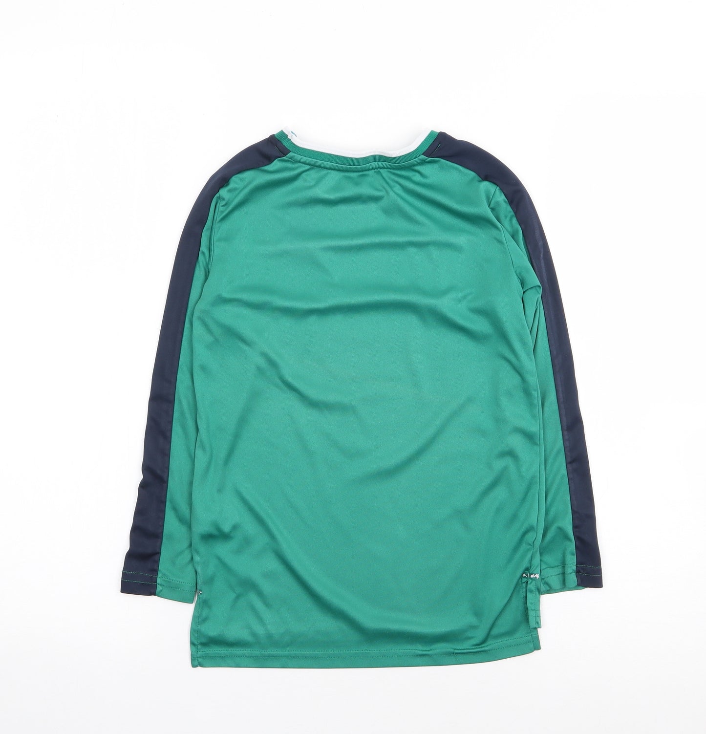 Dunnes Boys Green  Polyester Jersey T-Shirt Size 6-7 Years Crew Neck Pullover - Ireland, Rugby