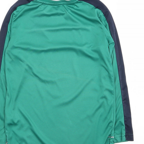 Dunnes Boys Green  Polyester Jersey T-Shirt Size 6-7 Years Crew Neck Pullover - Ireland, Rugby