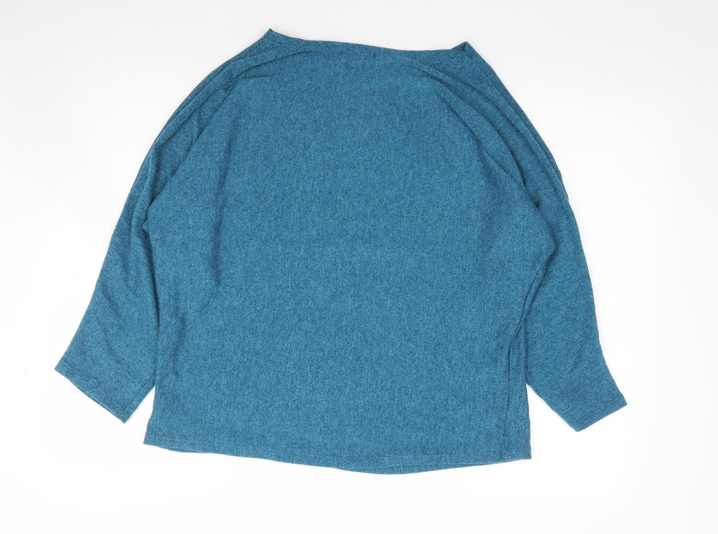 Made in Italy Womens Blue Boat Neck  Cotton Pullover Jumper Size S