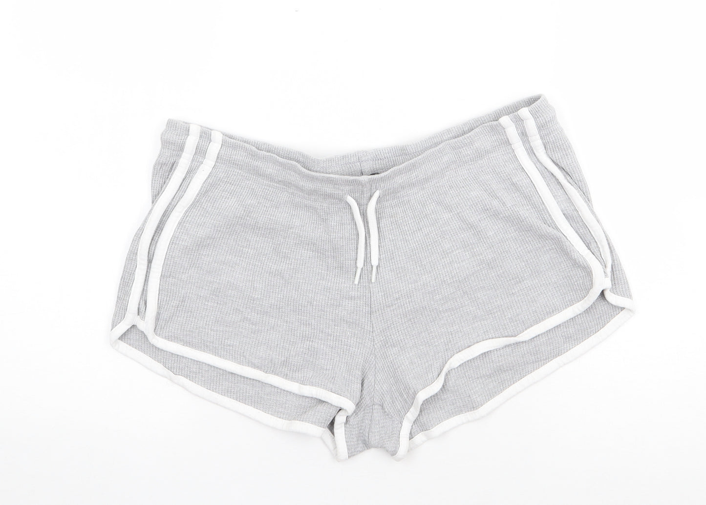 Primark Womens Grey  Cotton Hot Pants Shorts Size S  Regular Drawstring