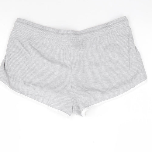 Primark Womens Grey  Cotton Hot Pants Shorts Size S  Regular Drawstring