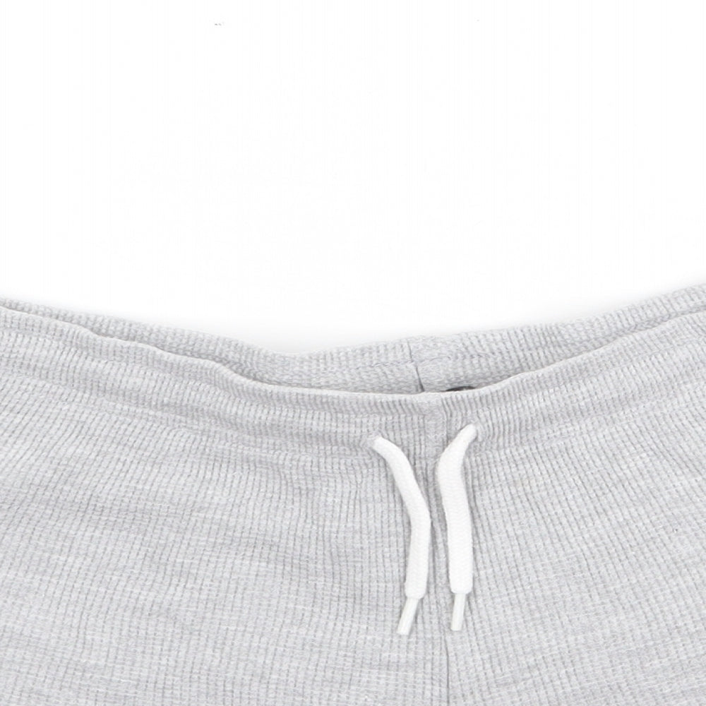 Primark Womens Grey  Cotton Hot Pants Shorts Size S  Regular Drawstring
