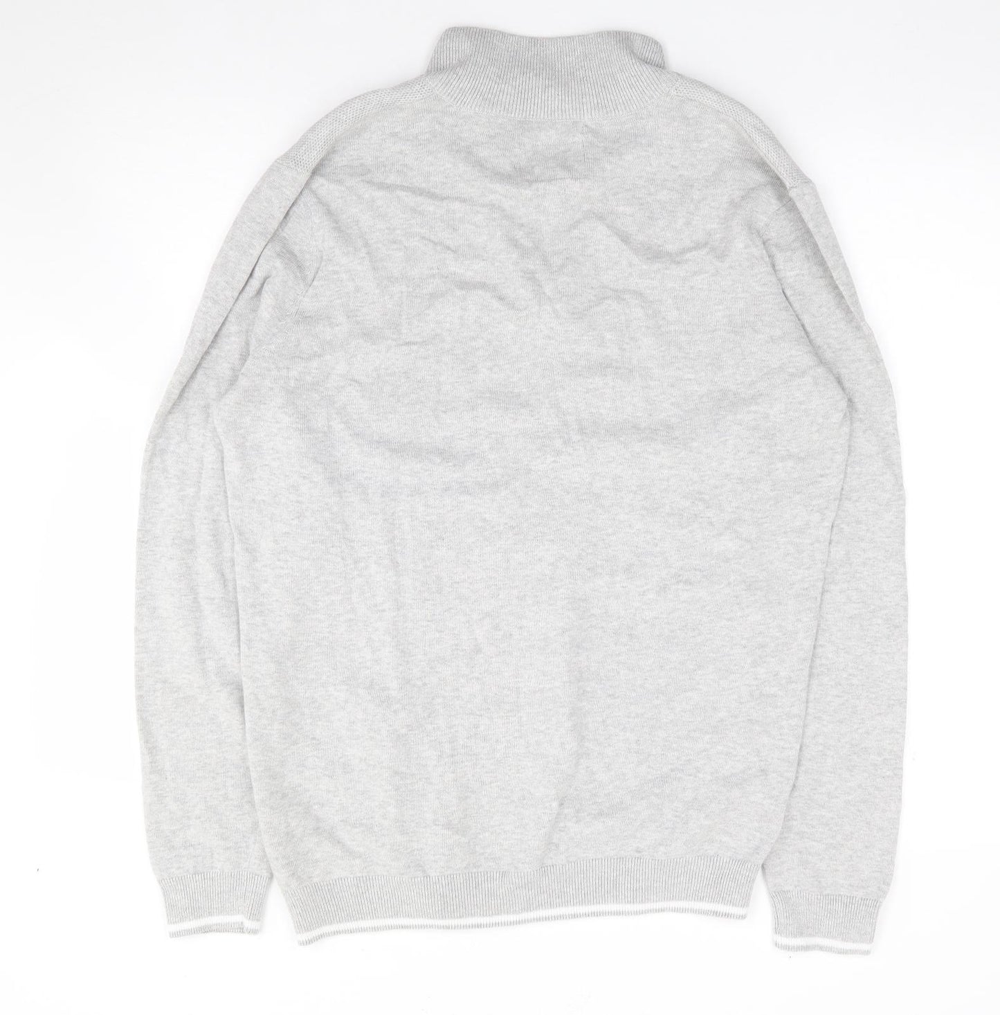 Le Shark Mens Grey V-Neck  Cotton Pullover Jumper Size L