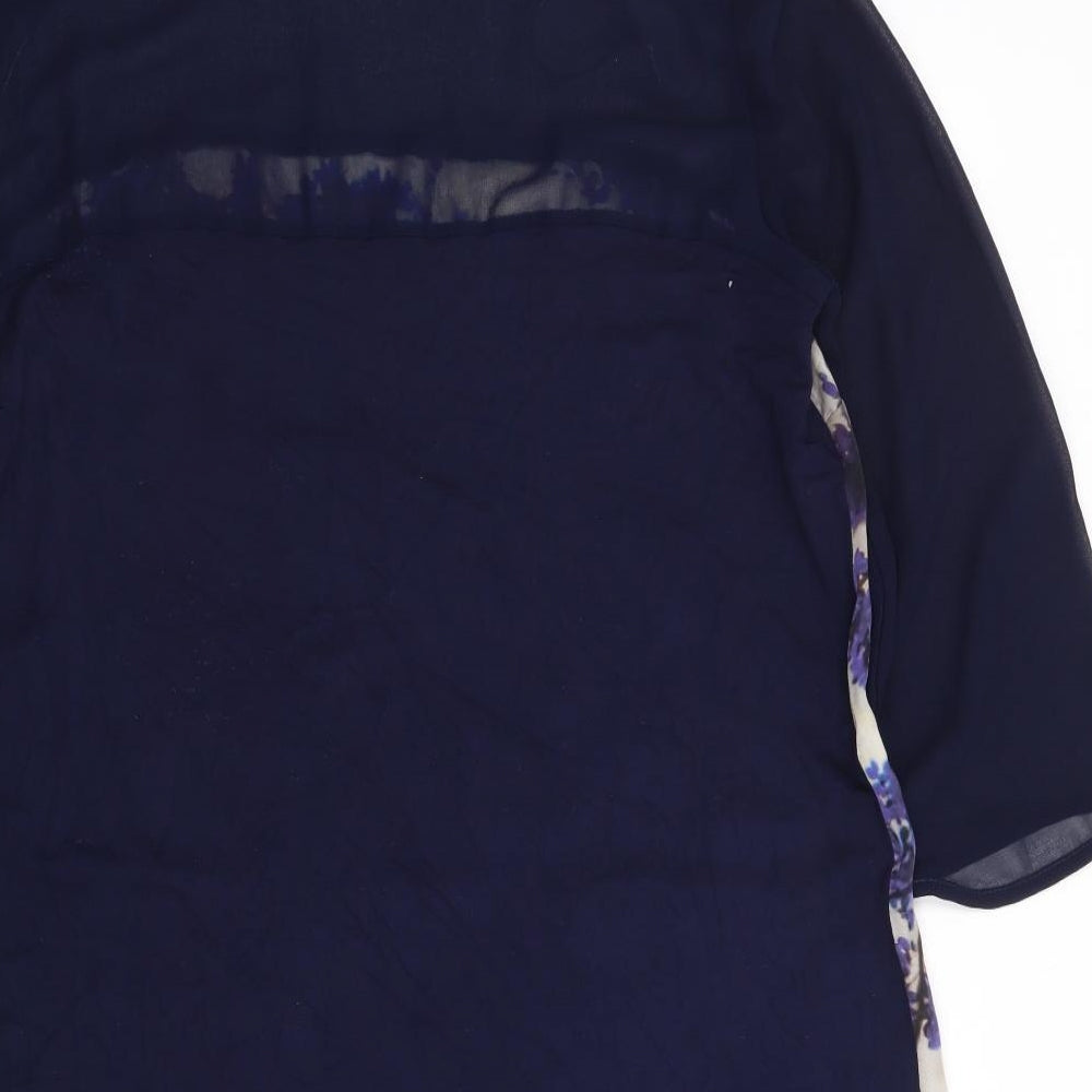 Principles Womens Blue Floral Polyester Shift  Size 16  Round Neck Pullover