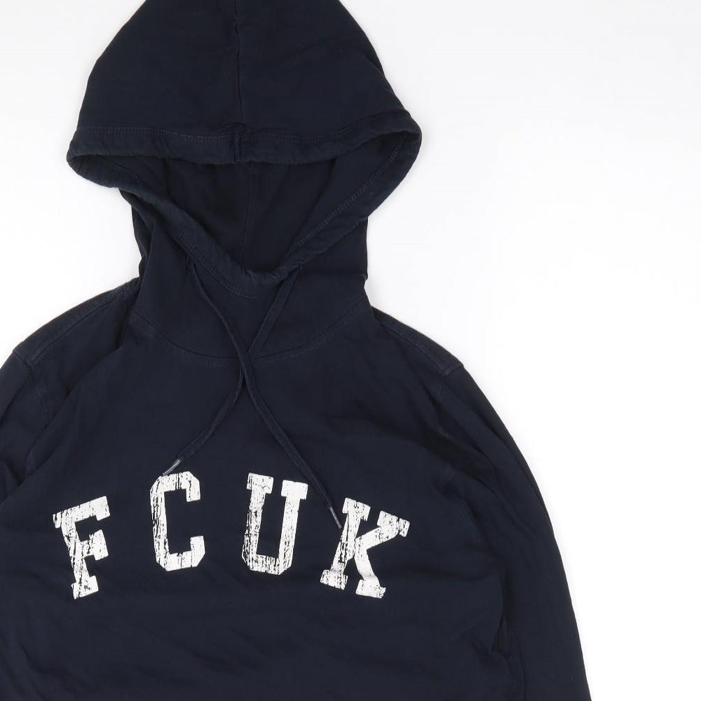 FCUK Womens Blue  100% Cotton Pullover Hoodie Size M  Pullover