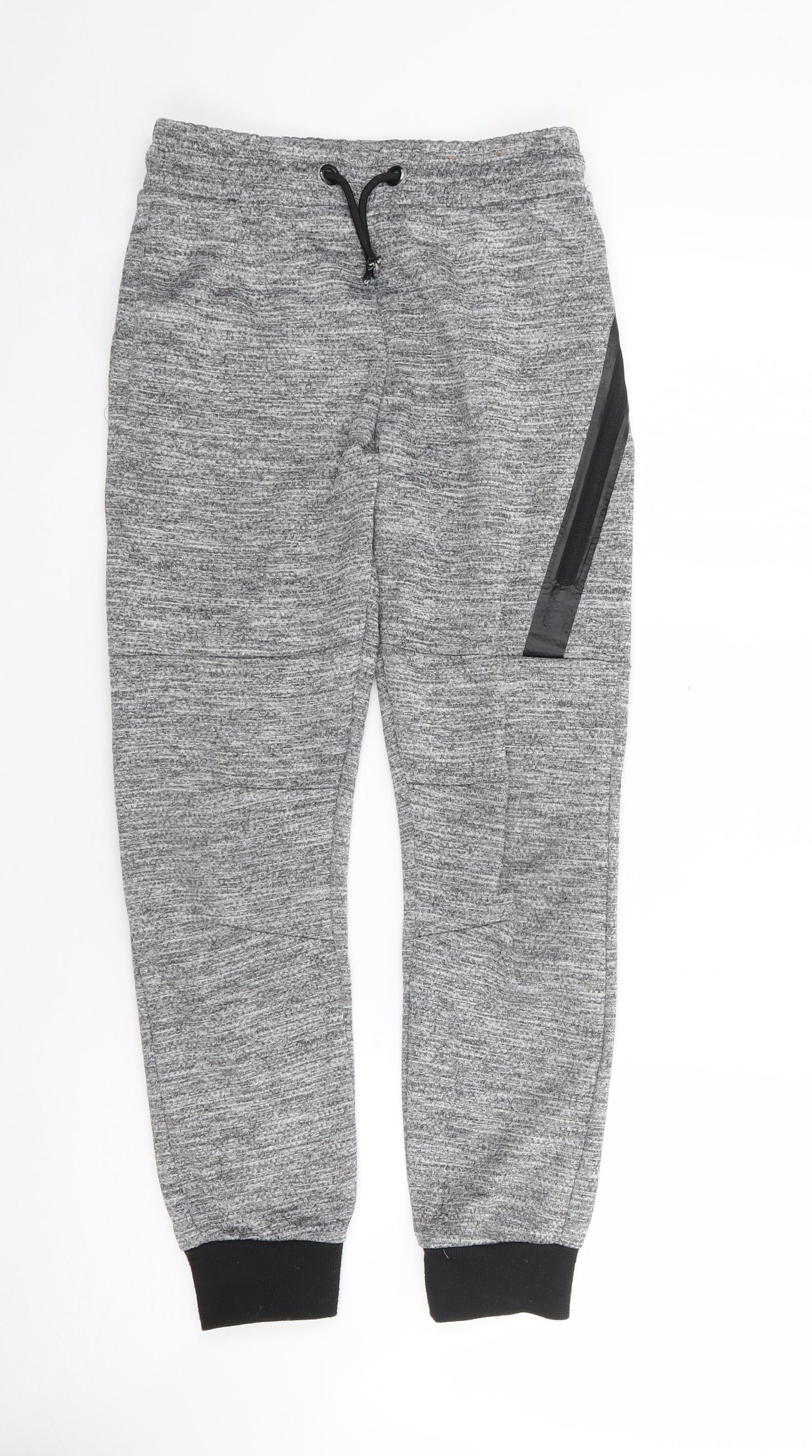 Primark Boys Grey  Polyester Jogger Trousers Size 10-11 Years L24 in Regular Drawstring