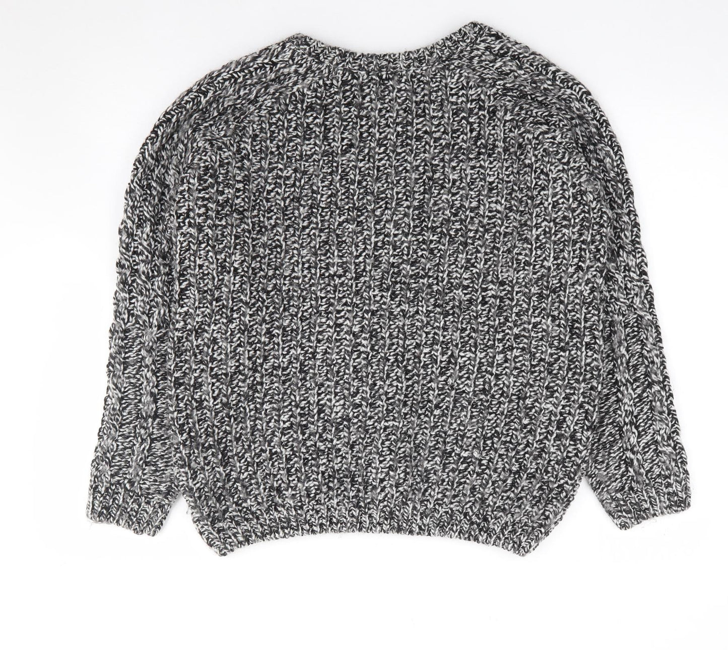 TU Womens Black Crew Neck  Acrylic Pullover Jumper Size 12