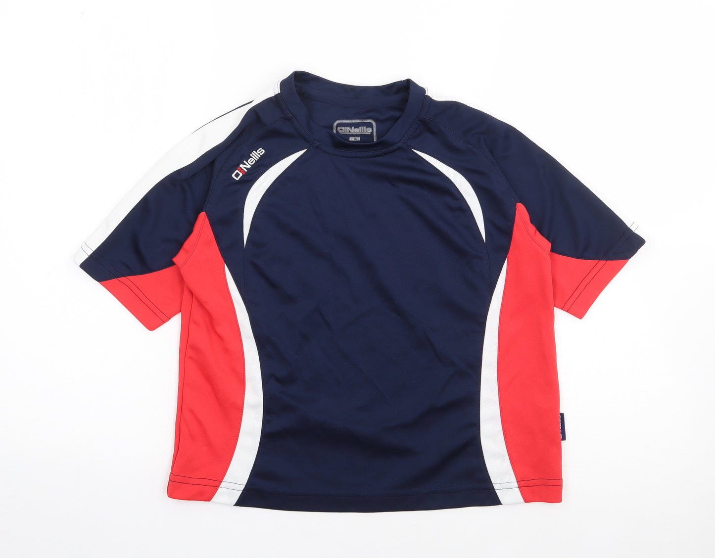 O'Neills Boys Blue  Polyester Jersey T-Shirt Size 7-8 Years Crew Neck Pullover