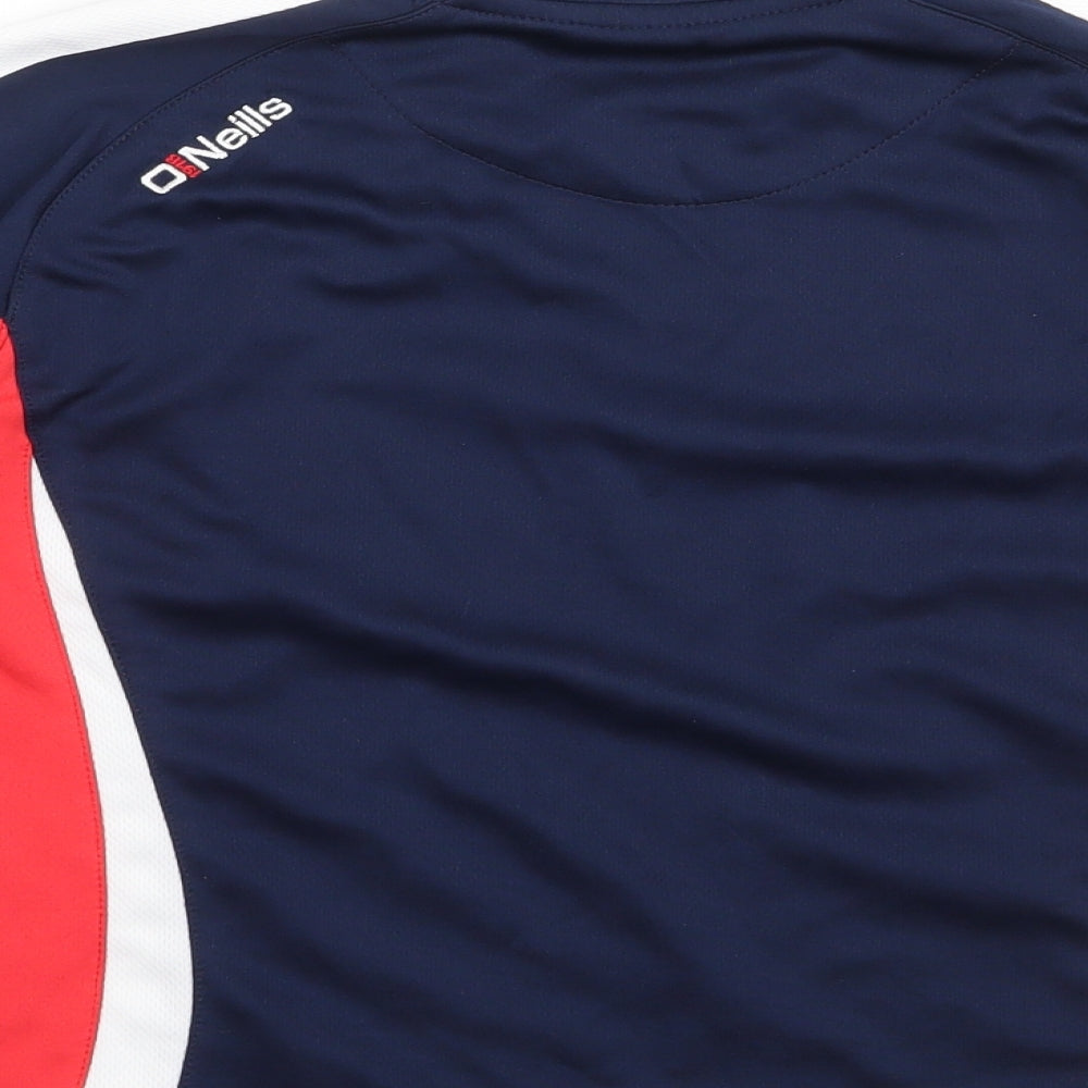 O'Neills Boys Blue  Polyester Jersey T-Shirt Size 7-8 Years Crew Neck Pullover