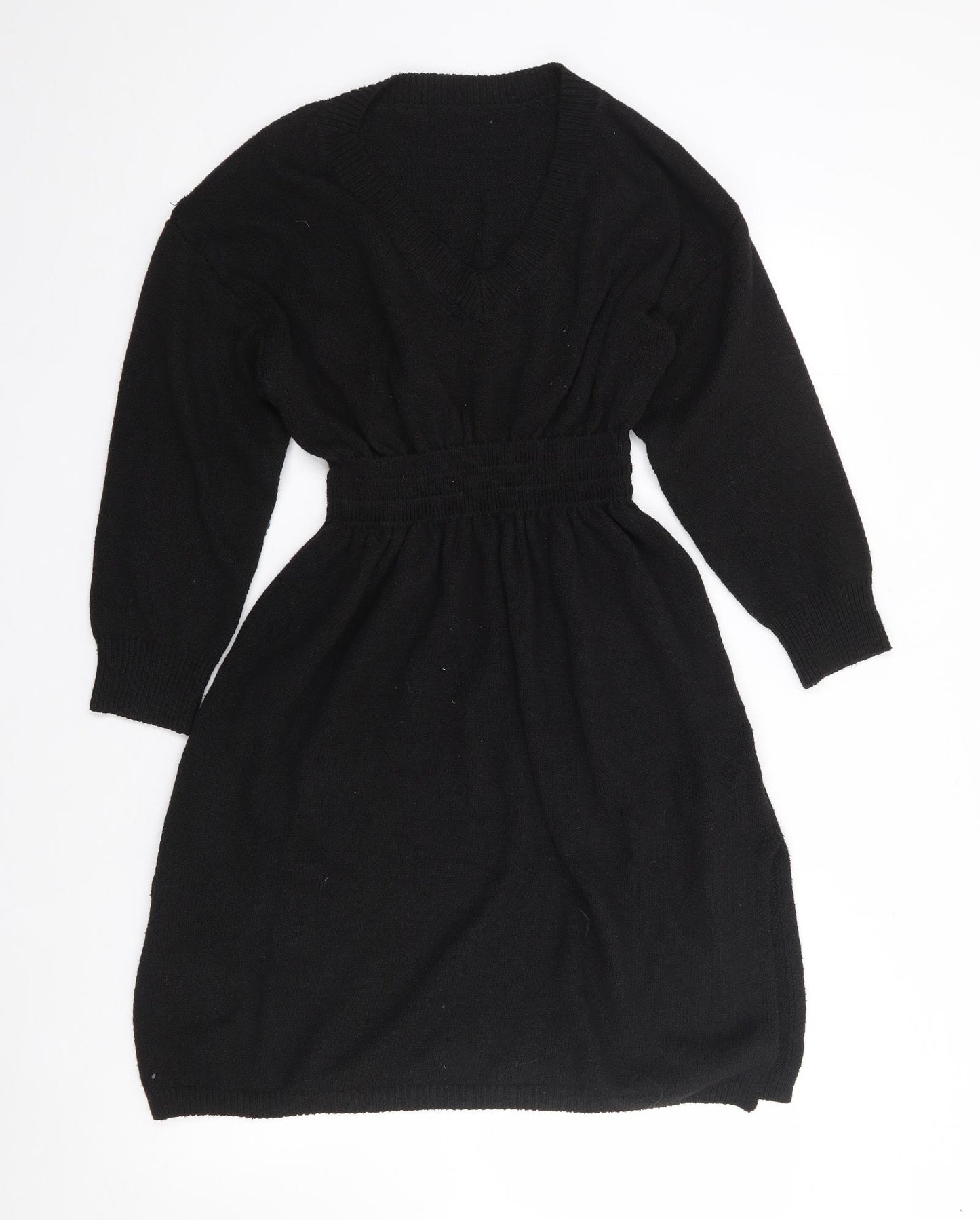 Shein Curve Womens Black  Polyester Jumper Dress  Size XL  V-Neck Pullover