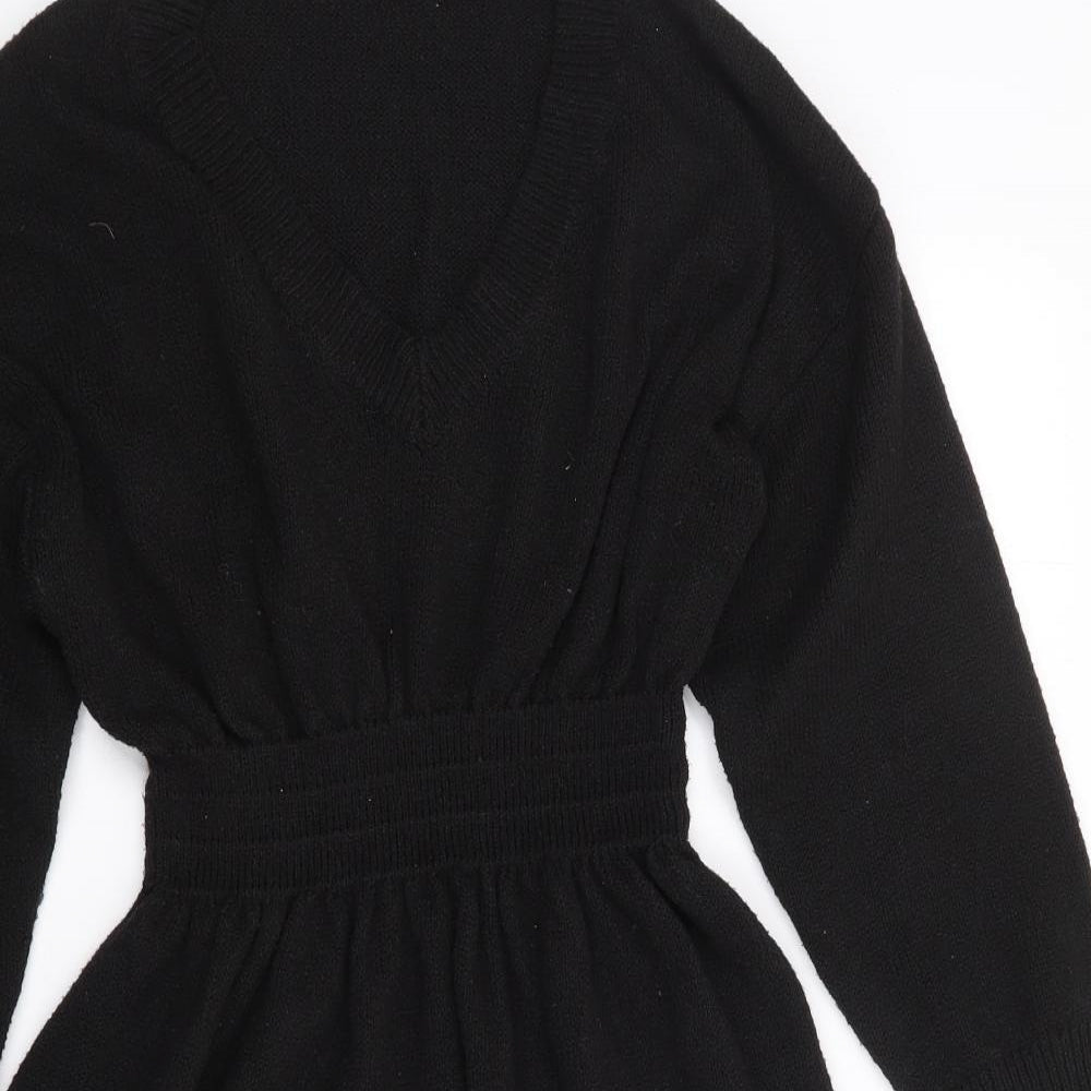 Shein Curve Womens Black  Polyester Jumper Dress  Size XL  V-Neck Pullover
