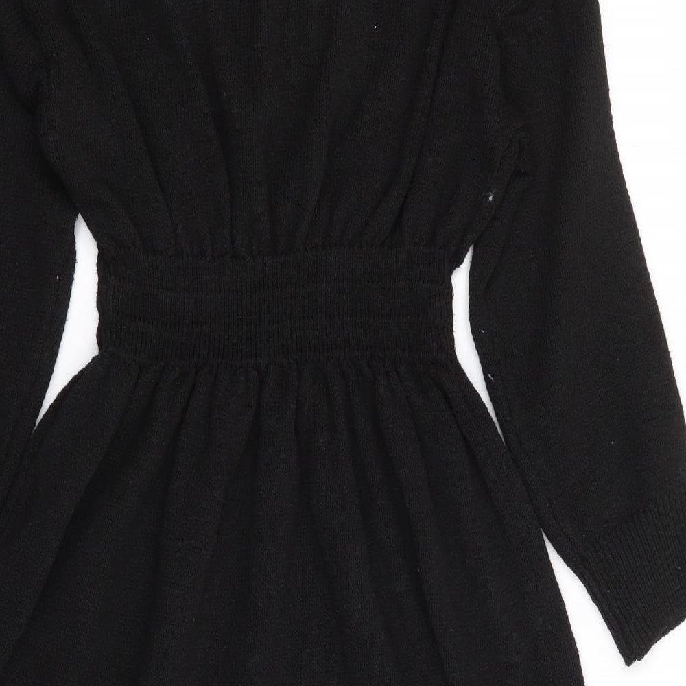 Shein Curve Womens Black  Polyester Jumper Dress  Size XL  V-Neck Pullover