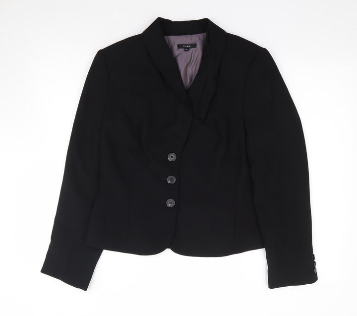 Linea Womens Black Polyester Jacket Suit Jacket Size 14