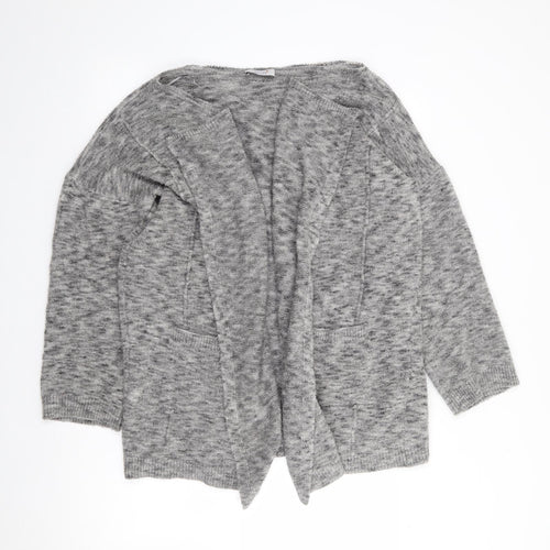 Marks and Spencer Womens Grey V-Neck  Acrylic Cardigan Jumper Size L   - Waterfall
