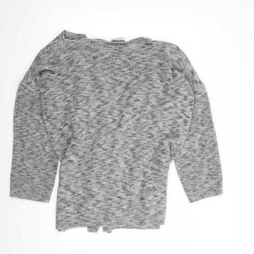 Marks and Spencer Womens Grey V-Neck  Acrylic Cardigan Jumper Size L   - Waterfall