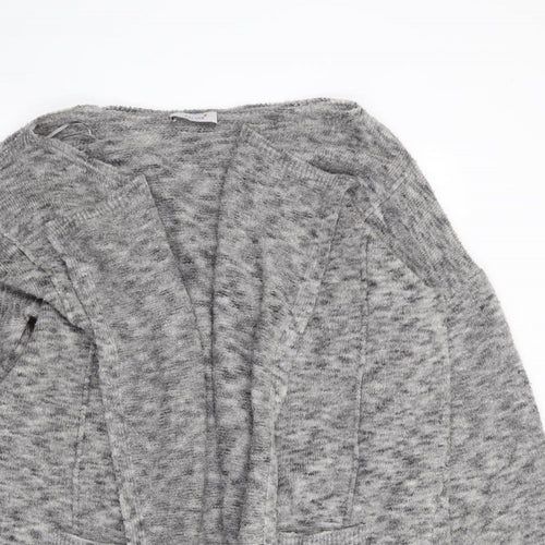Marks and Spencer Womens Grey V-Neck  Acrylic Cardigan Jumper Size L   - Waterfall