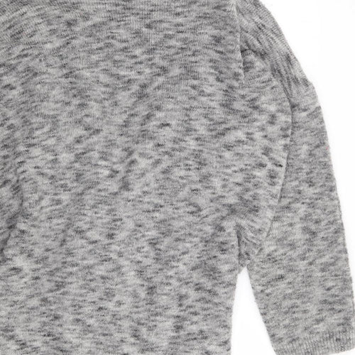 Marks and Spencer Womens Grey V-Neck  Acrylic Cardigan Jumper Size L   - Waterfall