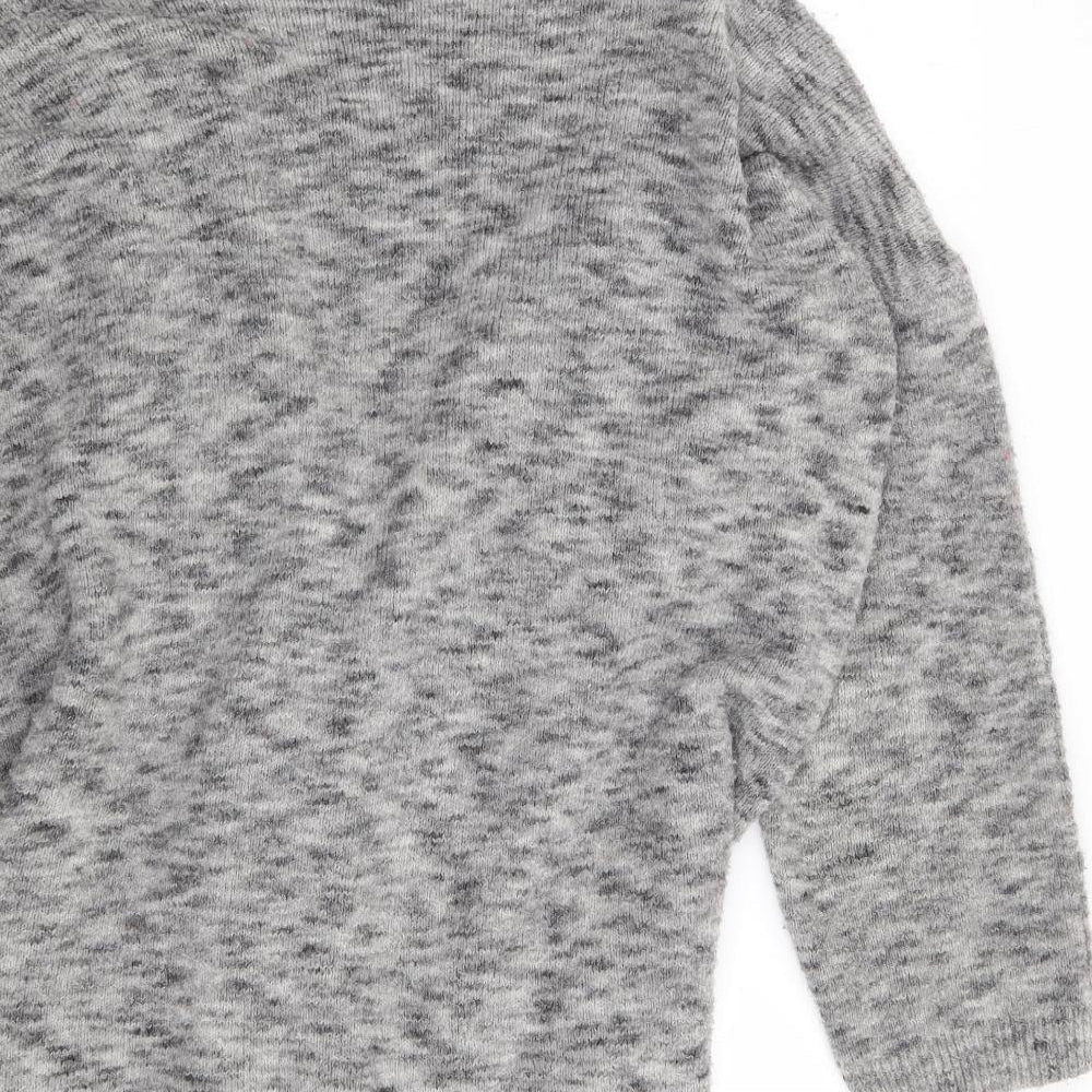 Marks and Spencer Womens Grey V-Neck  Acrylic Cardigan Jumper Size L   - Waterfall