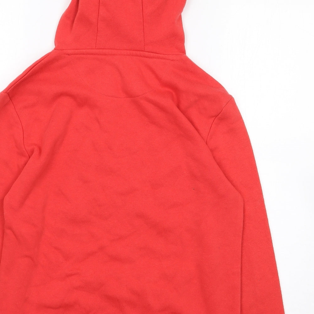 Primark Boys Red  Cotton Henley Hoodie Size 11-12 Years  Pullover