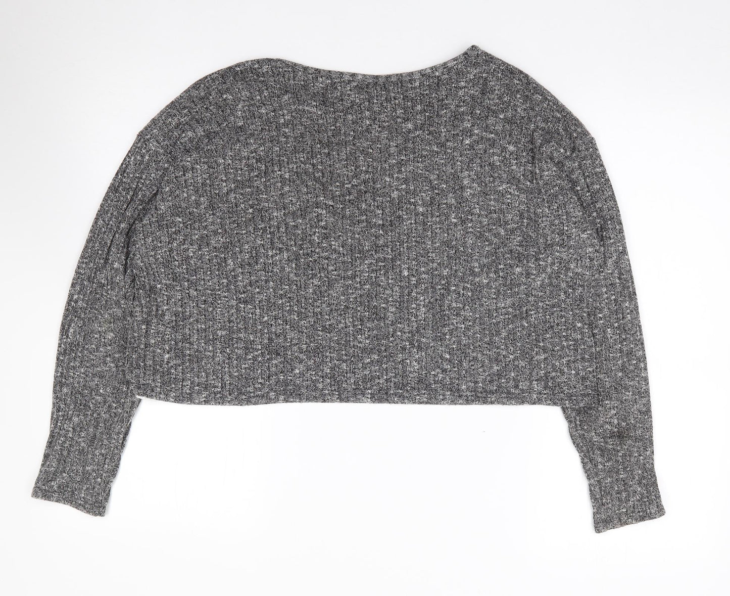 Topshop Womens Grey  Polyester Jersey T-Shirt Size 8 Round Neck