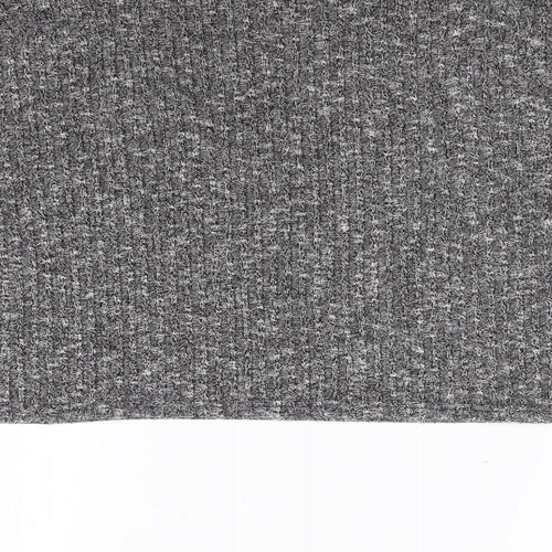 Topshop Womens Grey  Polyester Jersey T-Shirt Size 8 Round Neck