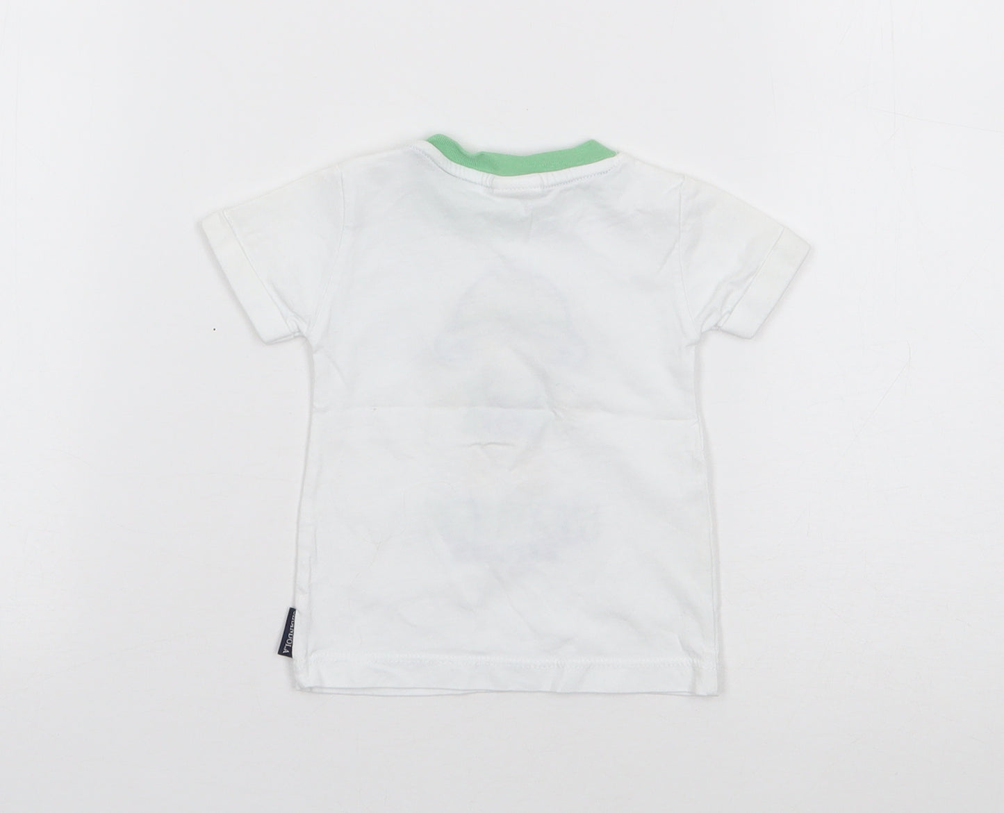 Girandola Boys Ivory  Cotton Jersey Polo Size 6-9 Months Crew Neck Pullover