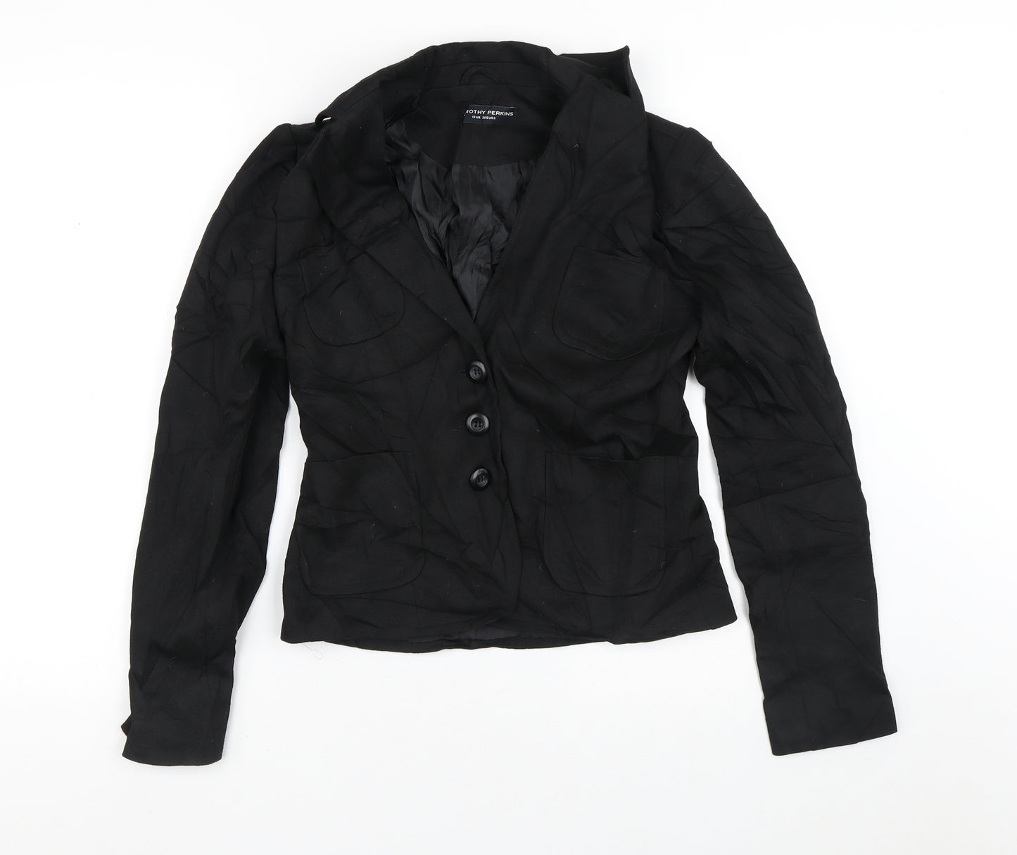Dorothy Perkins Womens Black   Jacket Blazer Size 10  Button