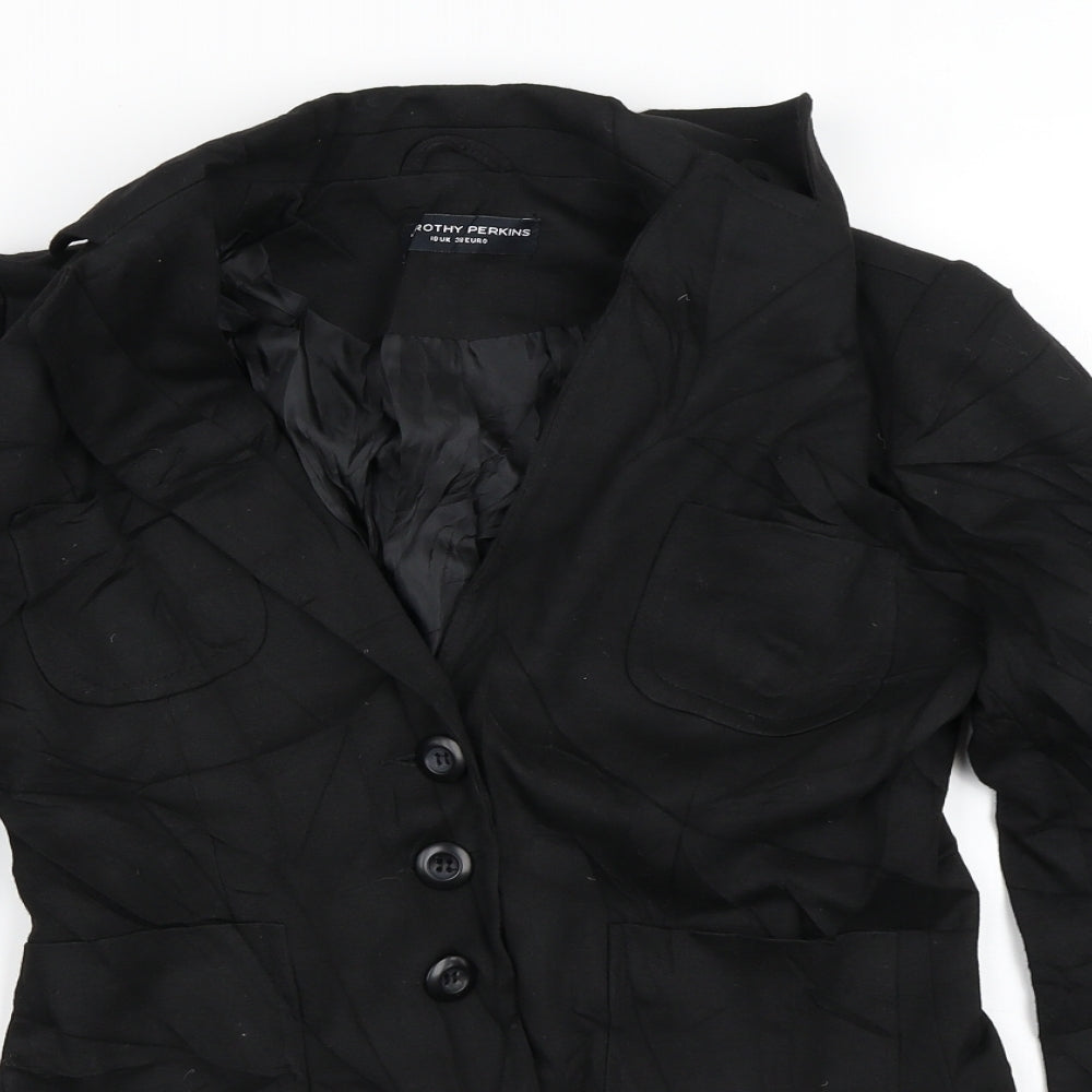 Dorothy Perkins Womens Black   Jacket Blazer Size 10  Button