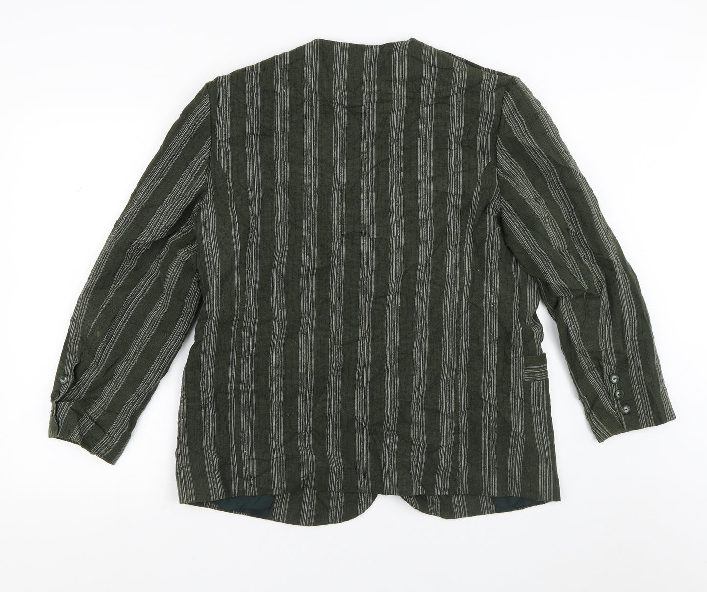 Florella Womens Green Striped  Jacket Blazer Size 16  Button
