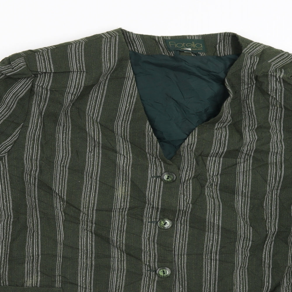 Florella Womens Green Striped  Jacket Blazer Size 16  Button