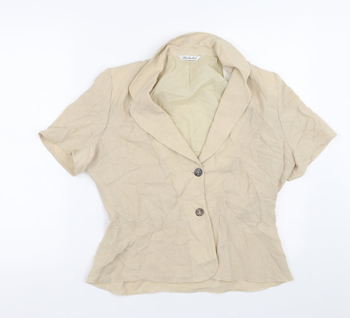 Berkertex Womens Beige Jacket Blazer Size 14 Button