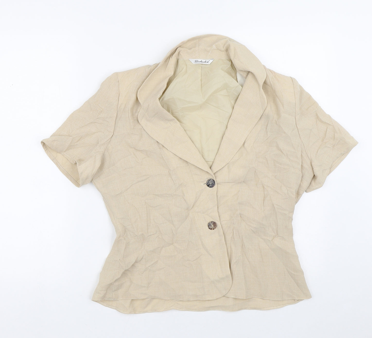 Berkertex Womens Beige   Jacket Blazer Size 14  Button