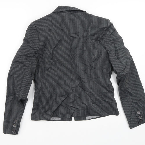 Debenhams Womens Grey Striped  Jacket Blazer Size 10