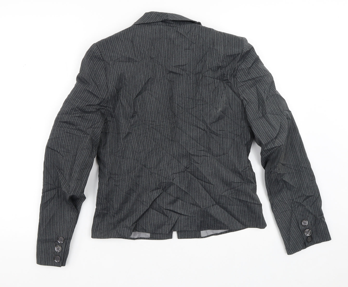 Debenhams Womens Grey Striped  Jacket Blazer Size 10