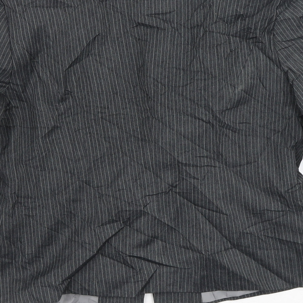 Debenhams Womens Grey Striped  Jacket Blazer Size 10