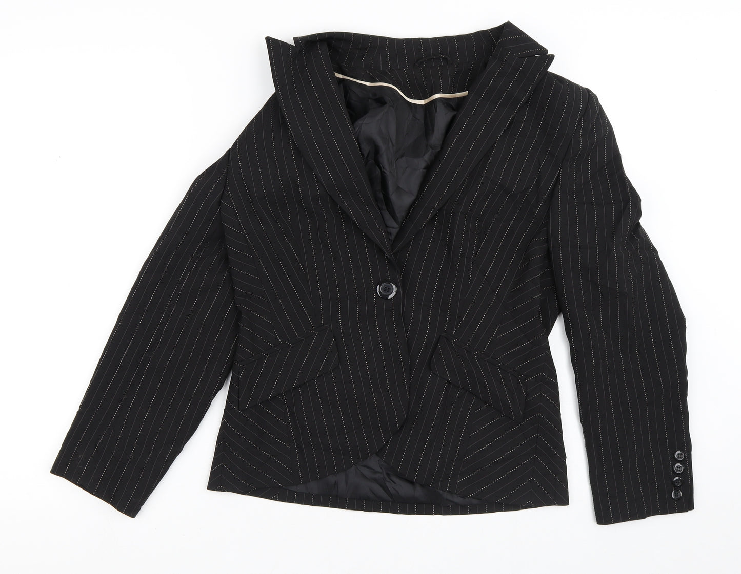 Dorothy Perkins Womens Black Striped  Jacket Blazer Size 12