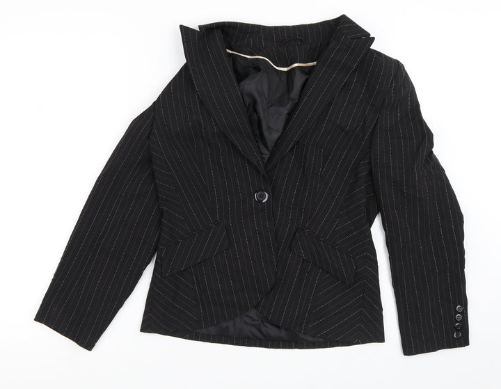 Dorothy Perkins Womens Black Striped Jacket Blazer Size 12