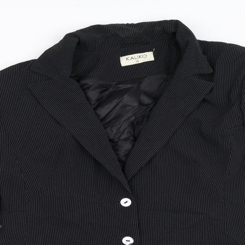 Kaliko Womens Black Polka Dot  Jacket Blazer Size 12