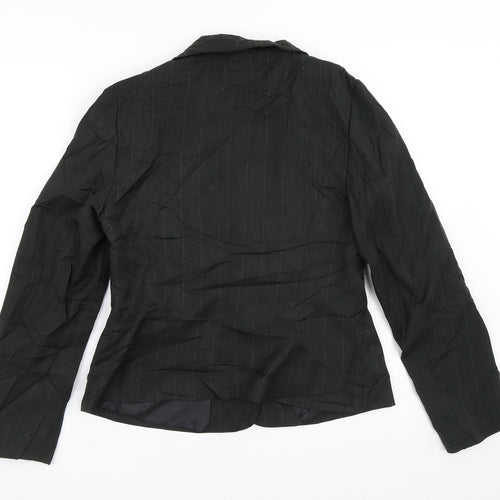 George Womens Black Striped  Jacket Blazer Size 12