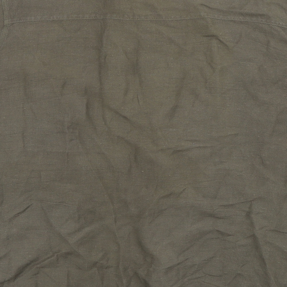 East Coast Womens Green  Linen Basic Button-Up Size 20 V-Neck
