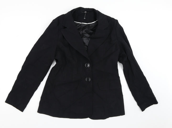 EWM Womens Black Jacket Blazer Size 12