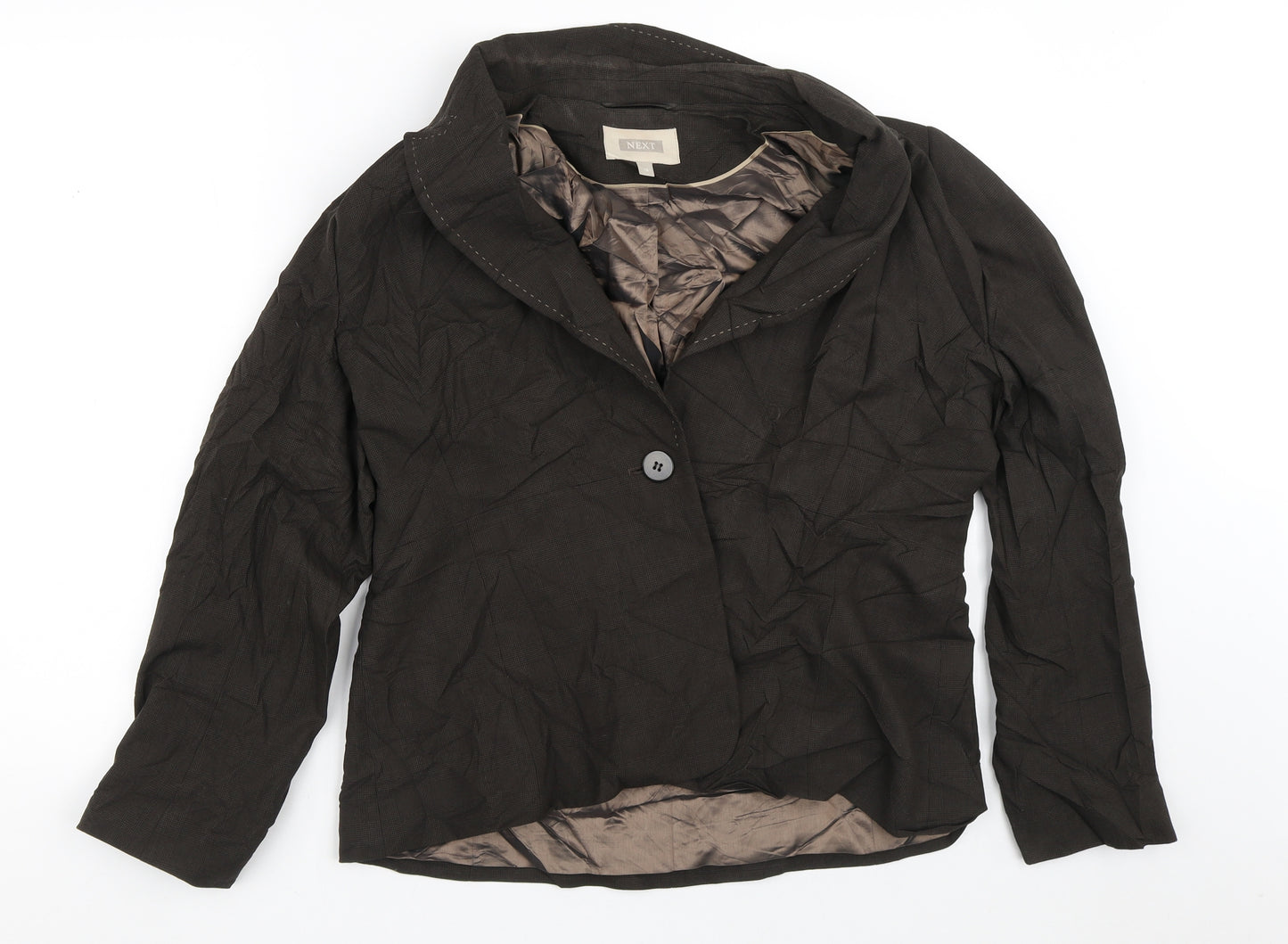 NEXT Womens Brown Striped  Jacket Blazer Size 18
