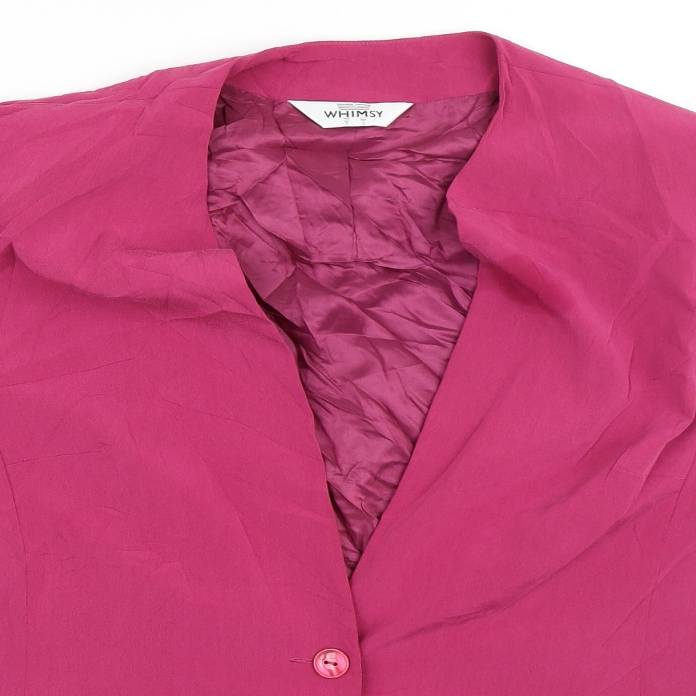 Whimsy Womens Pink   Jacket Blazer Size 16